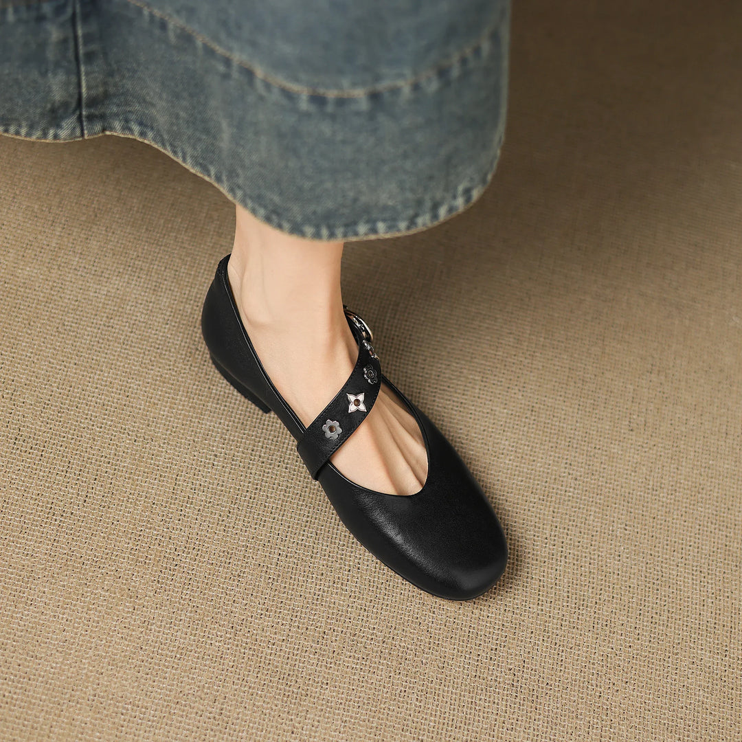 Elda | Square-Toe Mary Jane Flats
