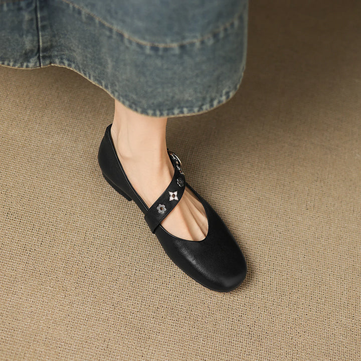 Elda | Square-Toe Mary Jane Flats