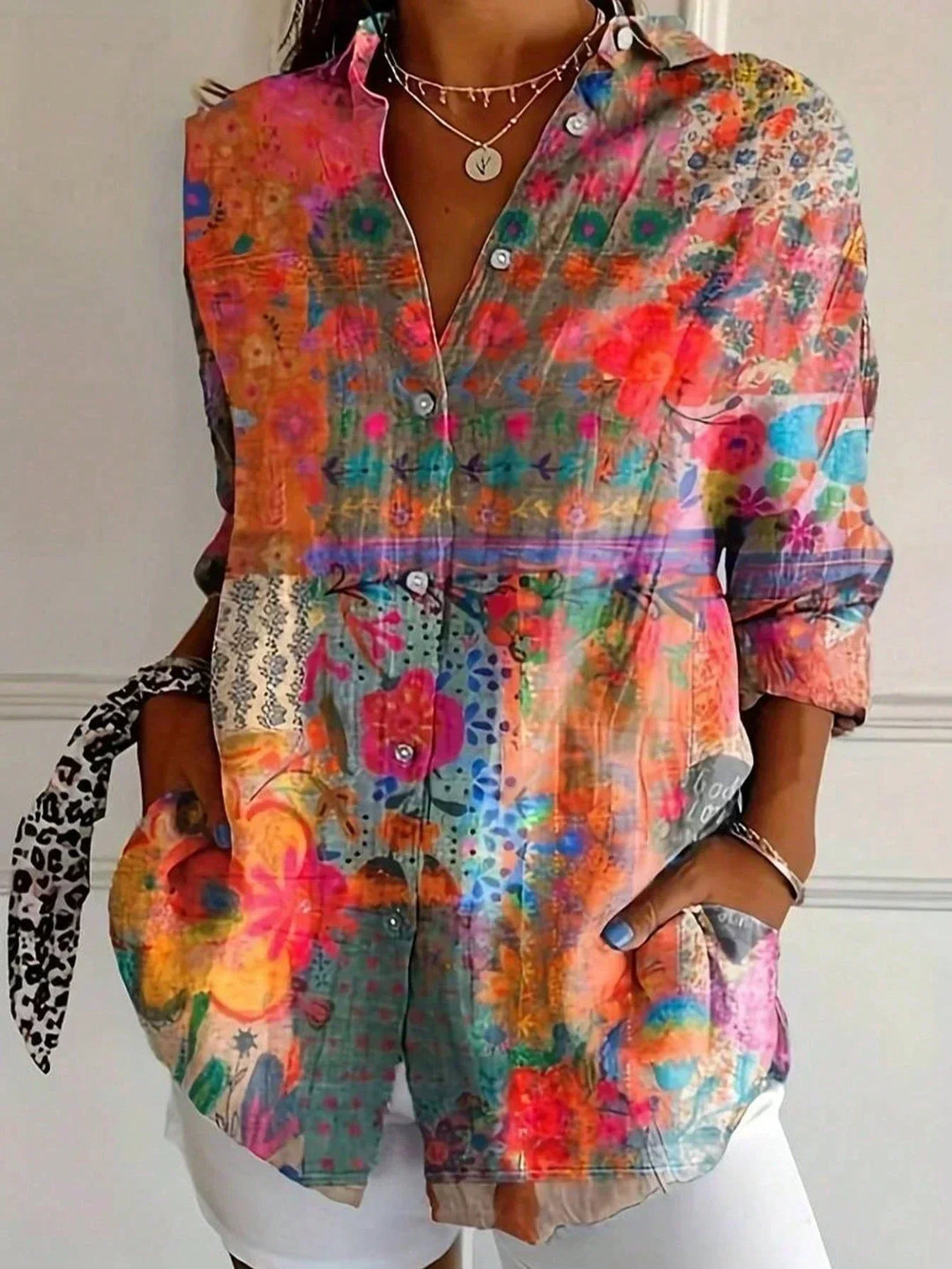 Selma | Colourful Blouse with Playful Print