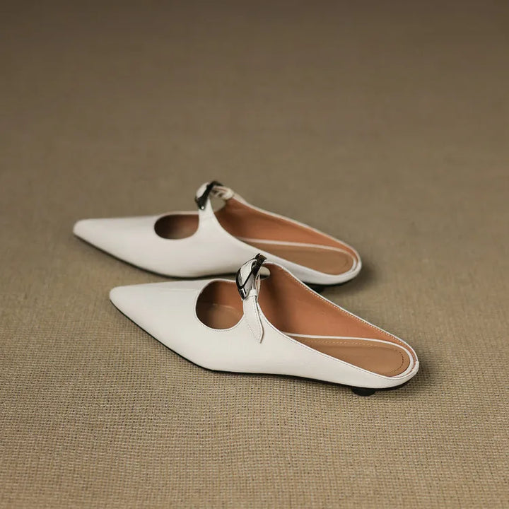 Alour | Pointed-Toe Cutout Flat Mules