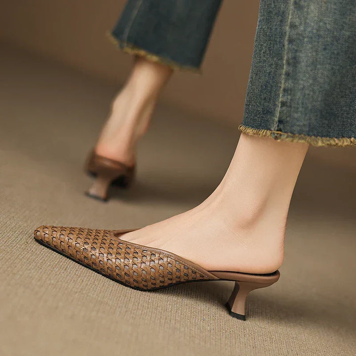 Olivia | Pointed-Toe Cutout Detail Mules