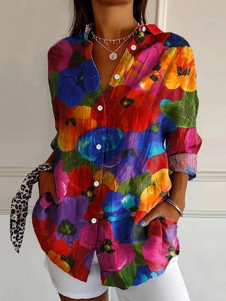 Terri | Colourful Blouse with Playful Print