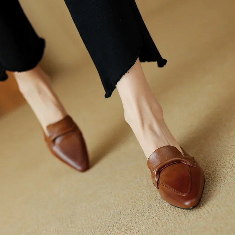 Alaya | Pointed-Toe Bow Accent Heel Mules