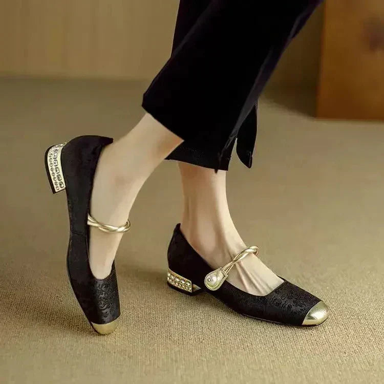 Pearl Strap Vintage Mary Jane Heels