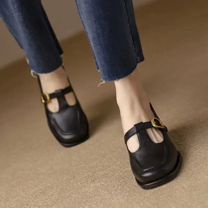 Ysolenne | Classic Stylish T-Strap Pumps
