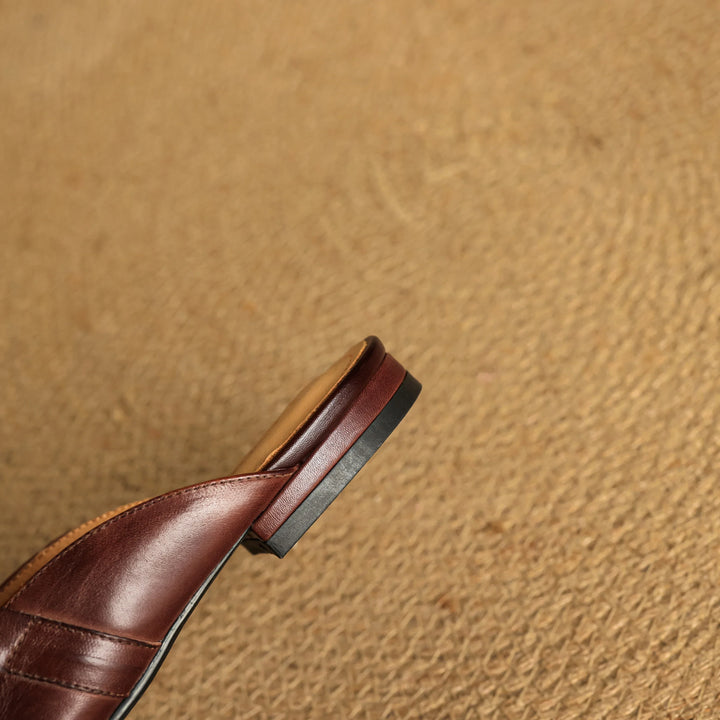 Carla | Rounded-Toe Hardware Accent Mules