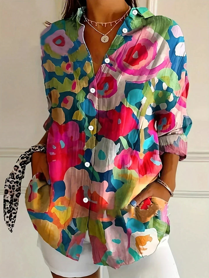 Selma | Colourful Blouse with Playful Print