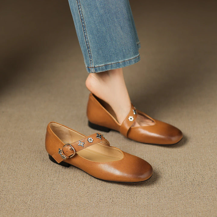 Elda | Square-Toe Mary Jane Flats
