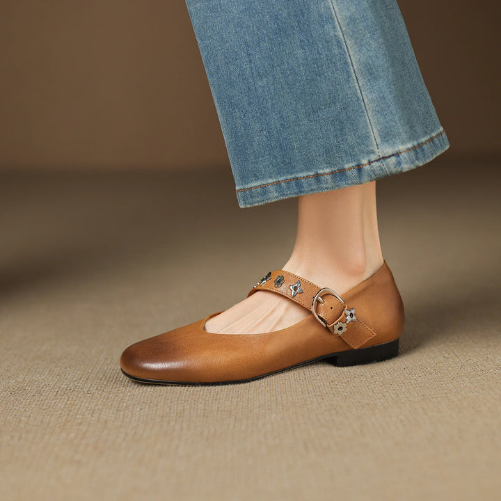 Elda | Square-Toe Mary Jane Flats