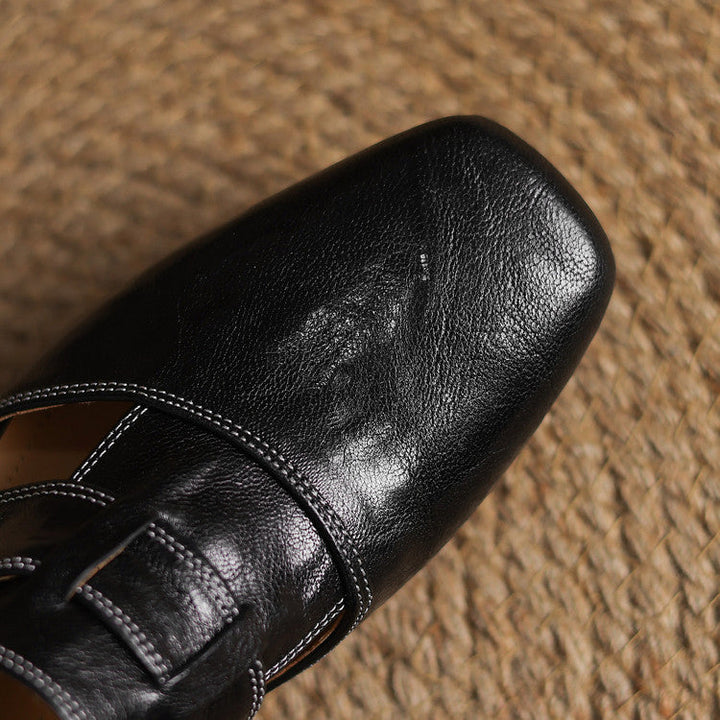 Ivora | Square-Toe Layered Strap Mules