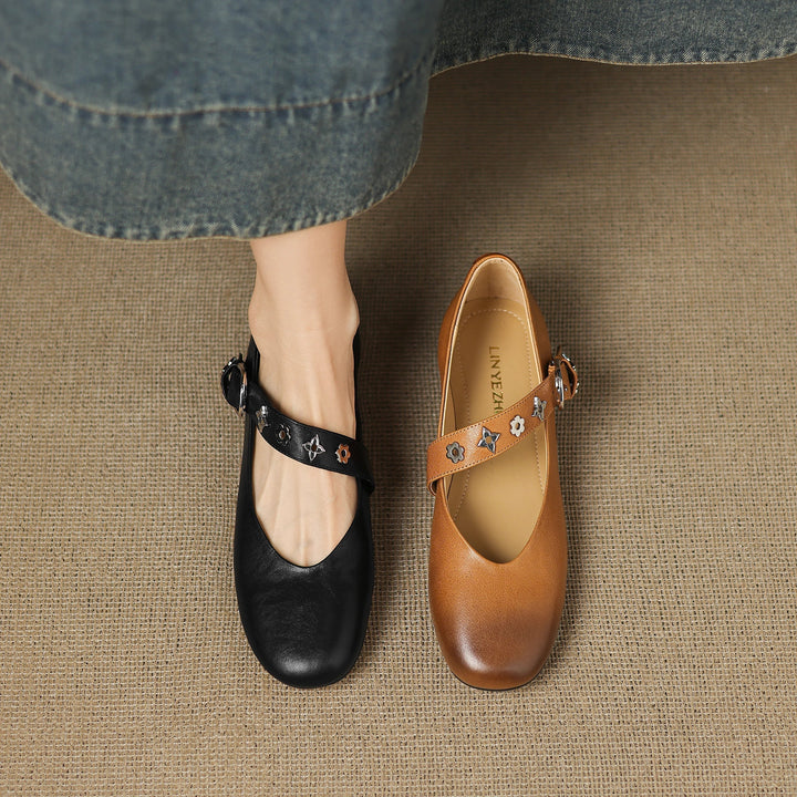 Elda | Square-Toe Mary Jane Flats