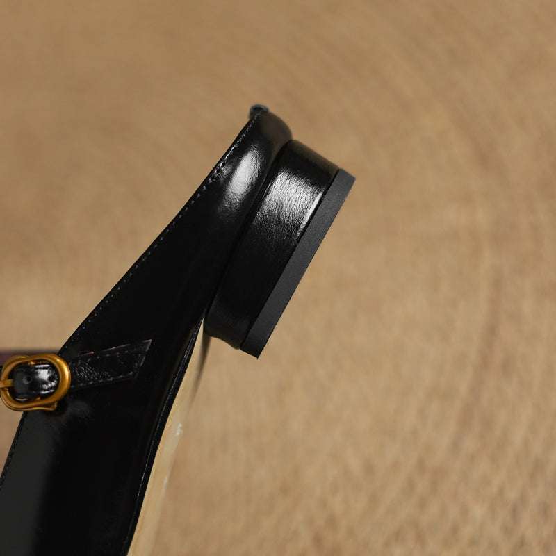 Elya | Square-Toe Mary Jane Loafer Mules