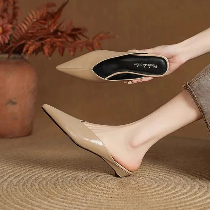 Eneva | Pointed-Toe Minimalist Slip-On Mules