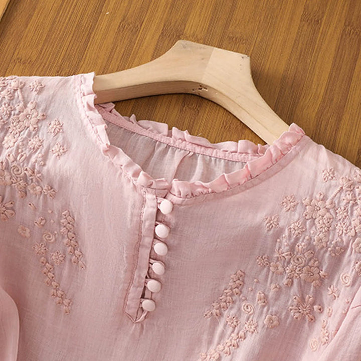 Amaya | Floral Button-Front Blouse