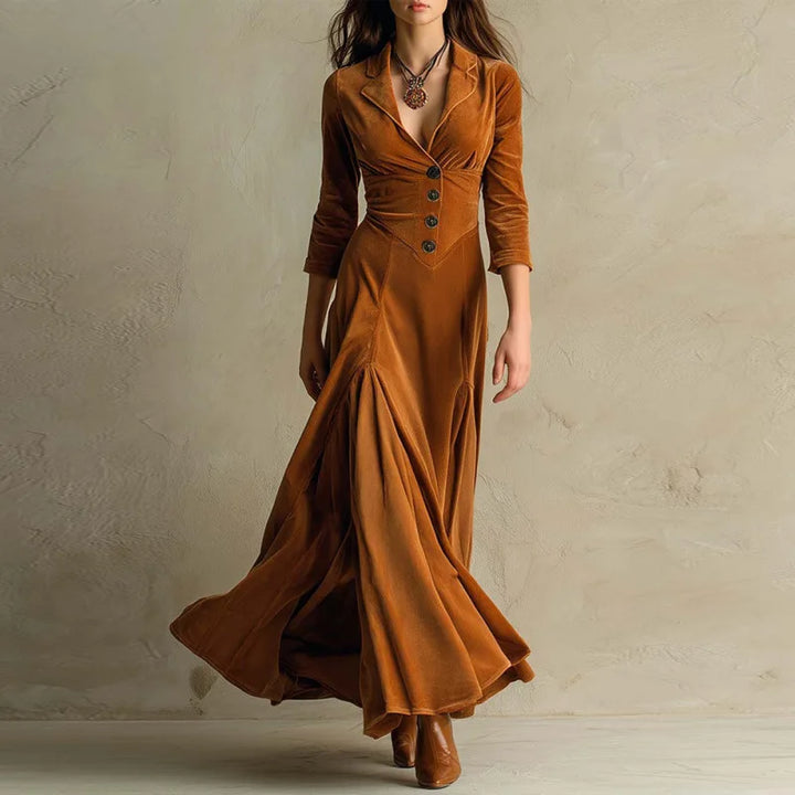 Mirella | Flowing Velvet Maxi Dress