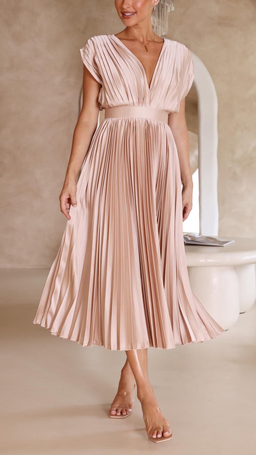 Whitney | Pleated Maxi Dress