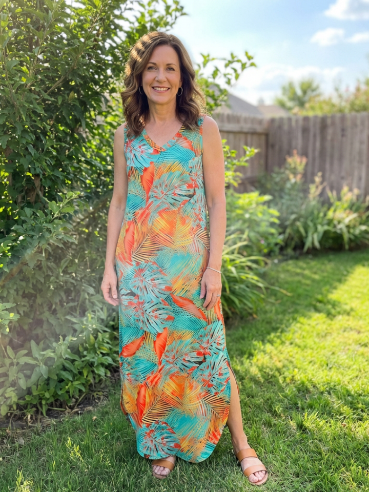 Liora | Sleeveless V-Neck Pocket Maxi Dress