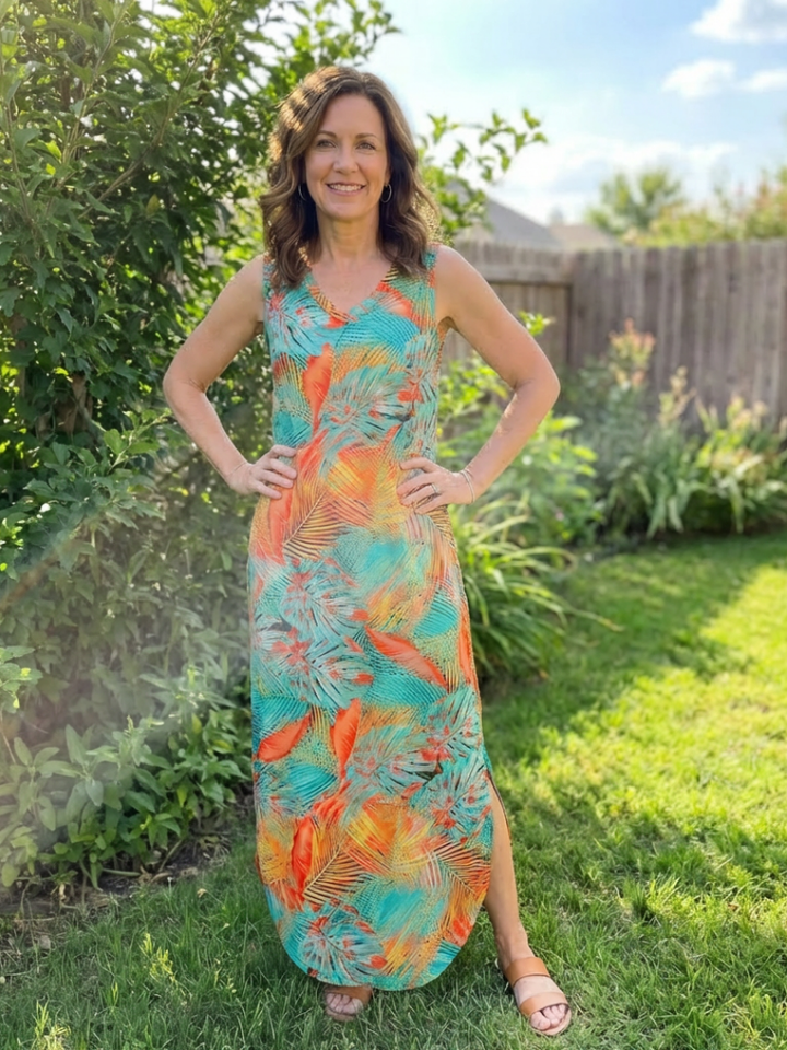 Liora | Sleeveless V-Neck Pocket Maxi Dress