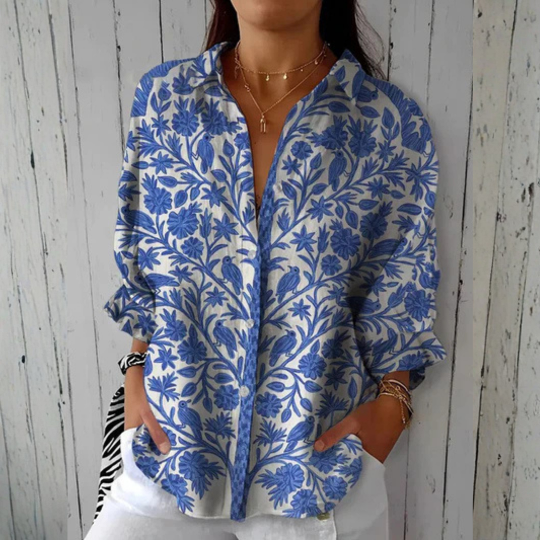 Isabelle | Blue Garden Blouse