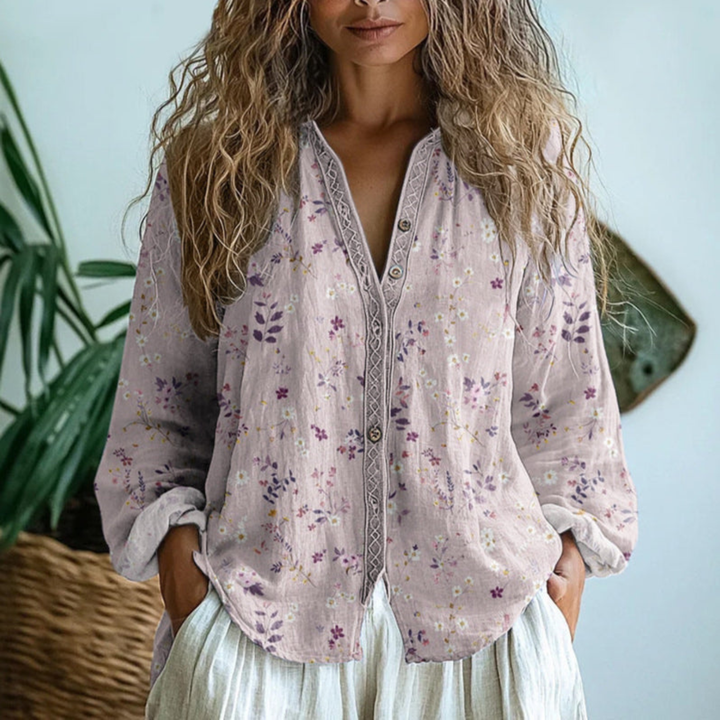 Wena | Long Sleeve Button-Down Blouse
