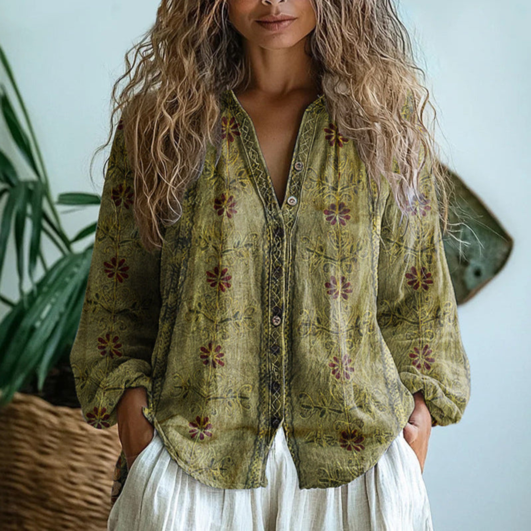 Vivian | Long Sleeve Button-Down Blouse