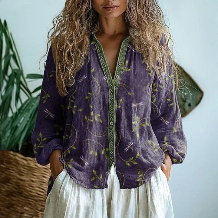 Wena | Long Sleeve Button-Down Blouse