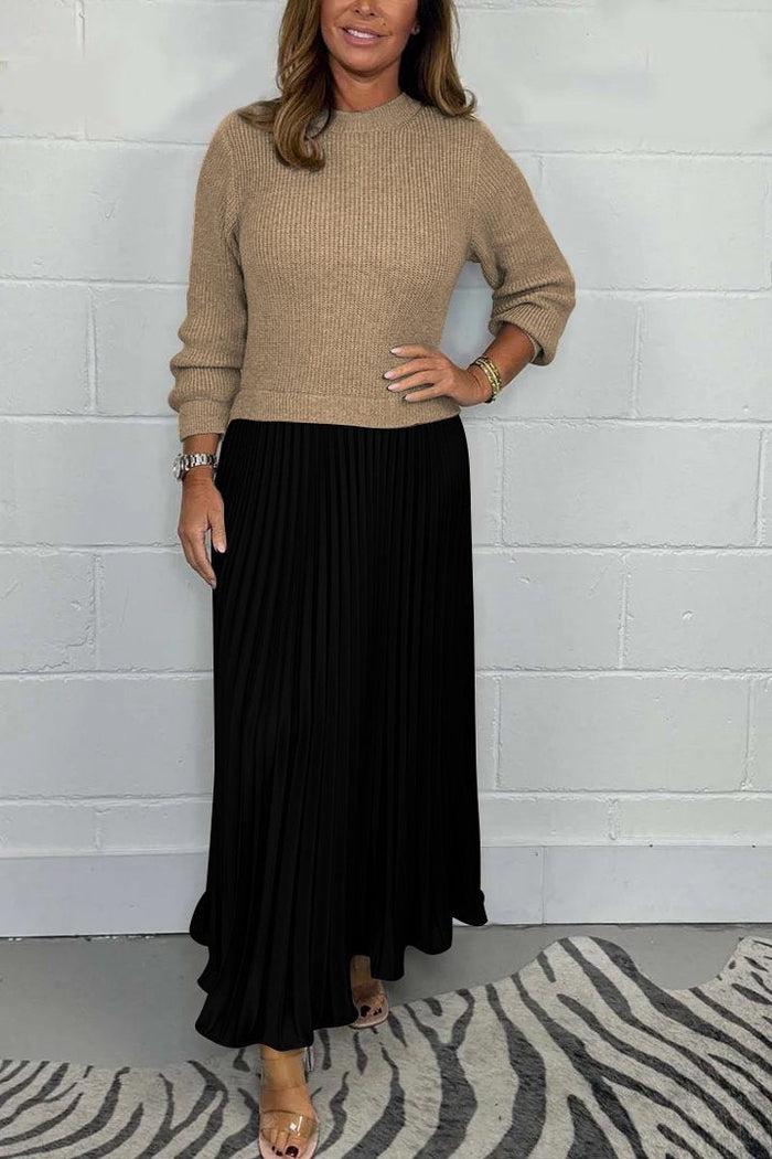 Claudia | Maxi dress with sweater and pleated skirt