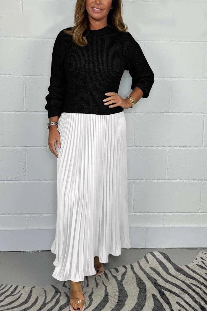Claudia | Maxi dress with sweater and pleated skirt