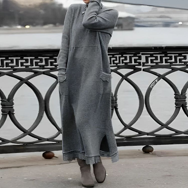Mara Knitted Maxi Dress | Cozy Long Sleeve Oversized Winter Dress