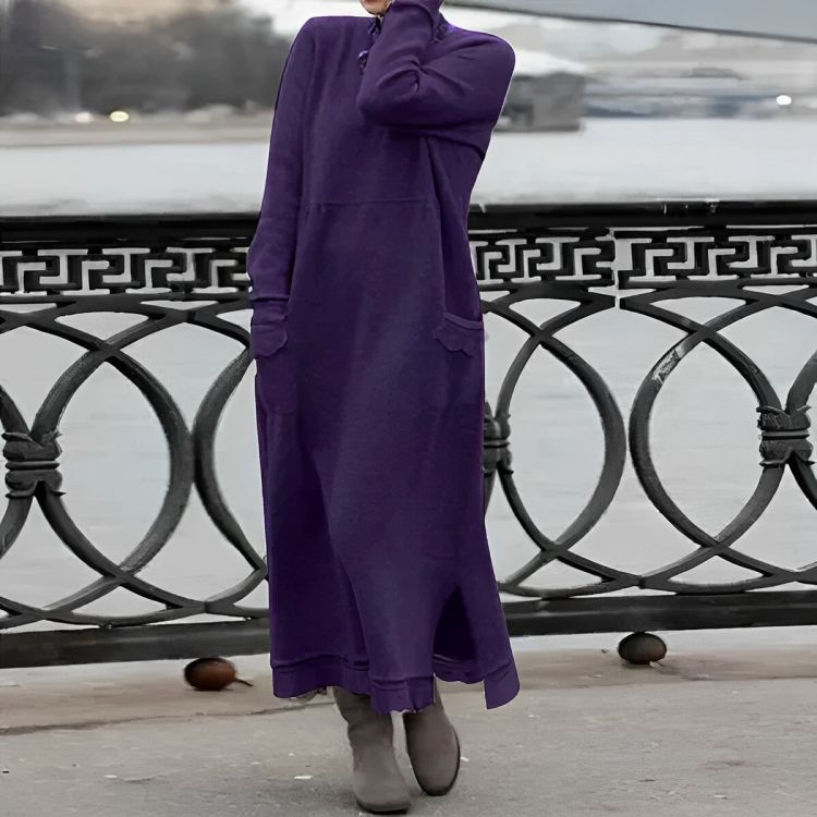 Mara Knitted Maxi Dress | Cozy Long Sleeve Oversized Winter Dress