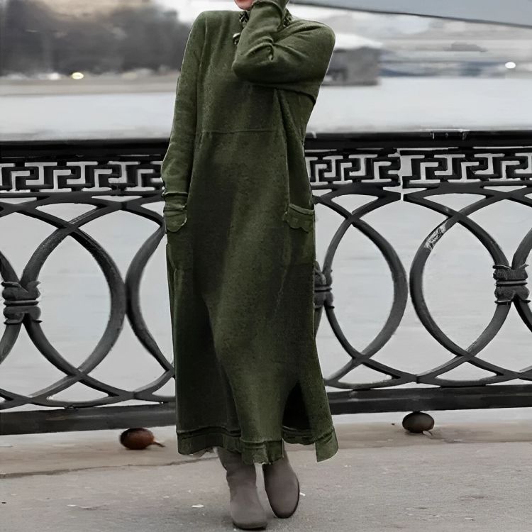 Mara Knitted Maxi Dress | Cozy Long Sleeve Oversized Winter Dress