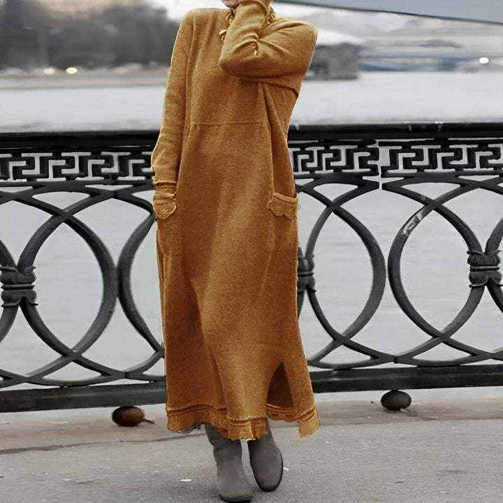 Mara Knitted Maxi Dress | Cozy Long Sleeve Oversized Winter Dress