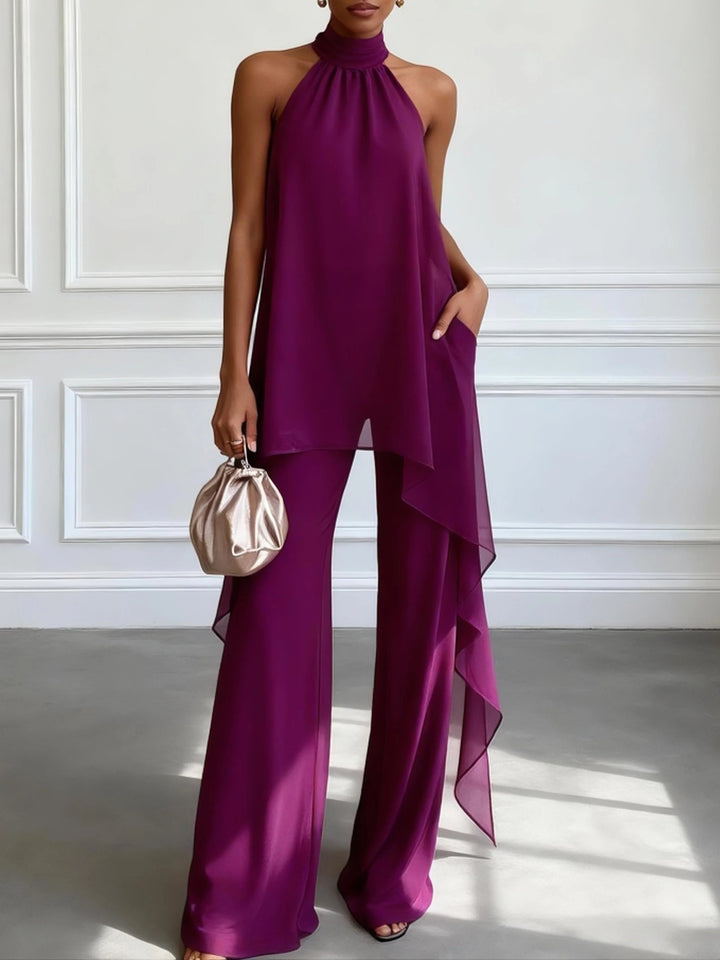 Vivienne | Halter Top &amp; Pants Two-Piece Set