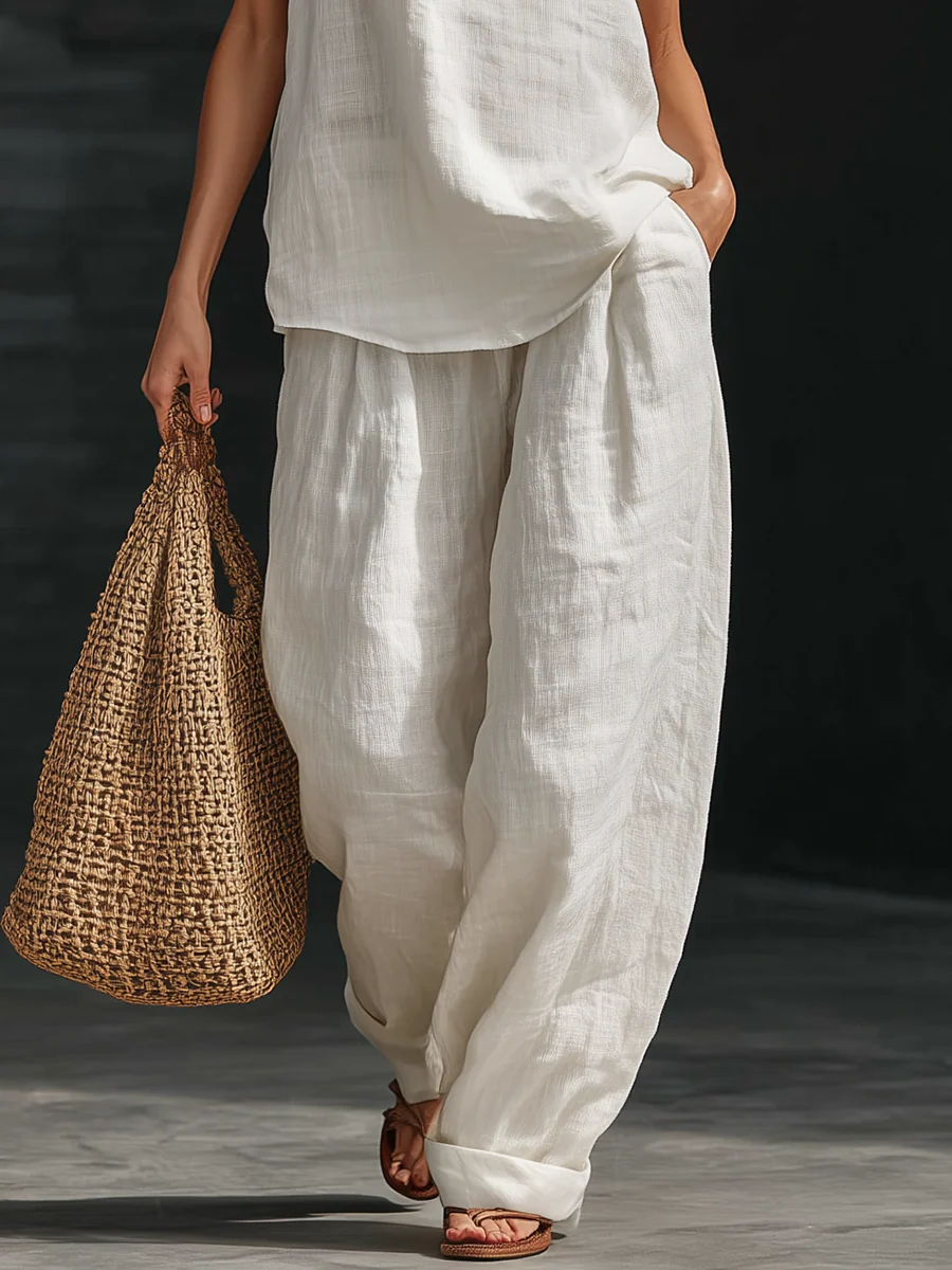 Zoe Sleeveless Set with Wide Pants