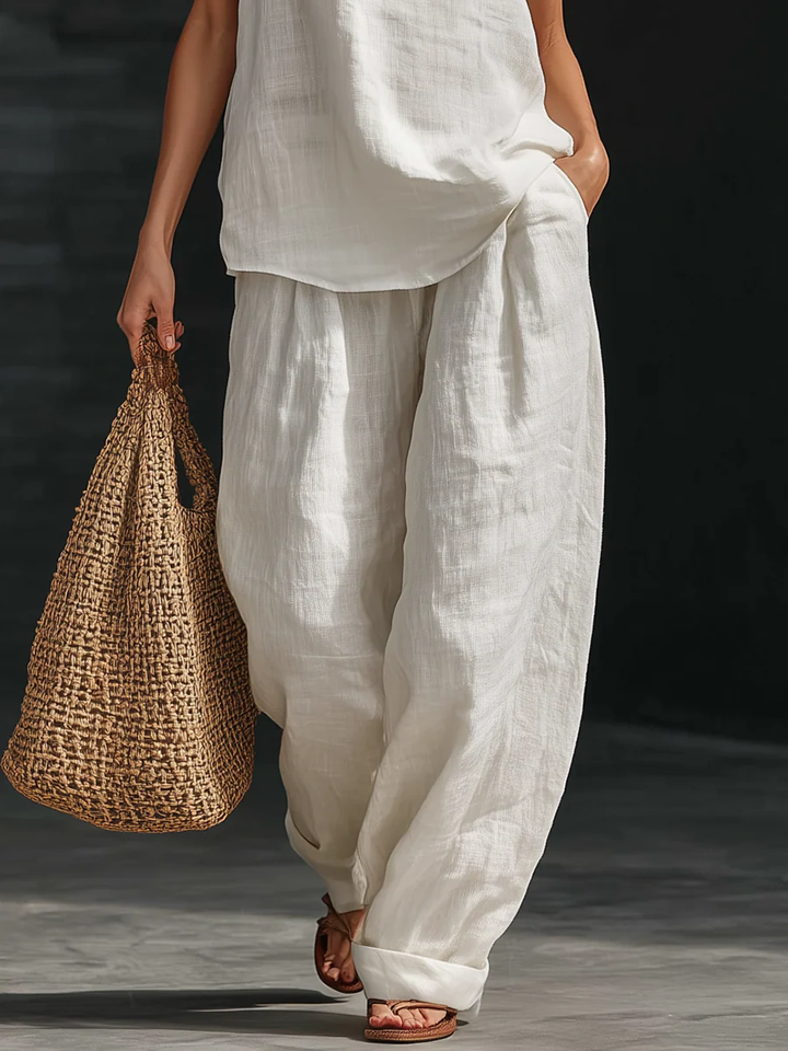 Zoe Sleeveless Set with Wide Pants
