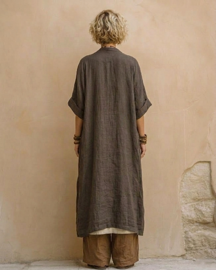 Sophie | Dark Grey &amp; Brown Tribal Print Three-Piece Set