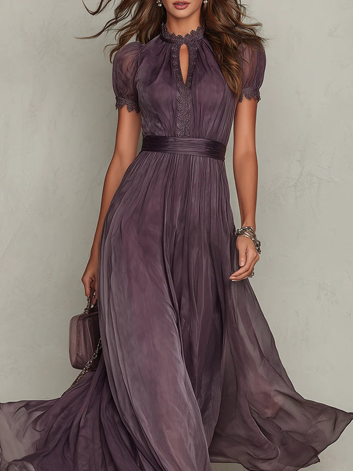 Marie | Purple Keyhole Maxi Dress