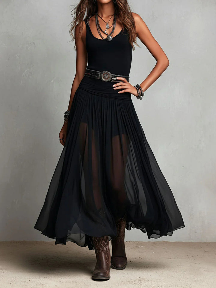 Giselle | Tank &amp; Tulle-Skirt Maxi Dress