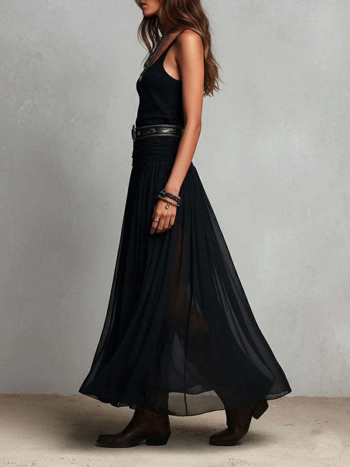 Giselle | Tank &amp; Tulle-Skirt Maxi Dress