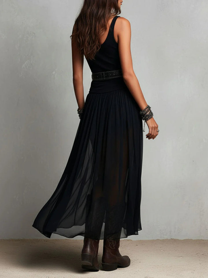 Giselle | Tank &amp; Tulle-Skirt Maxi Dress