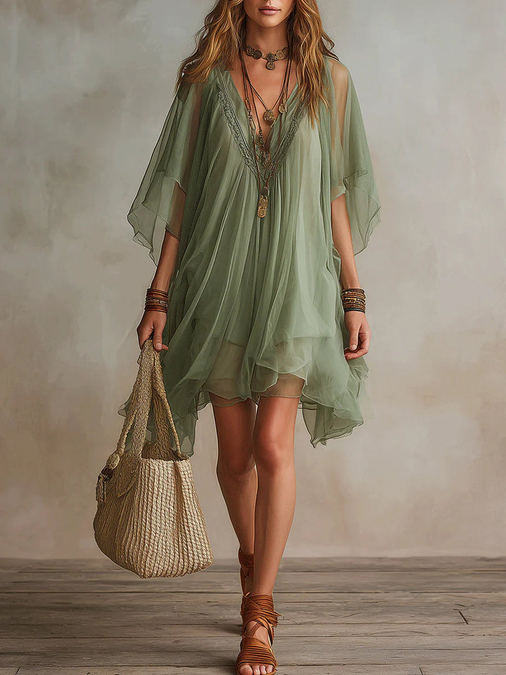 Wren | V-Neck Layered Flowy Mini Dress