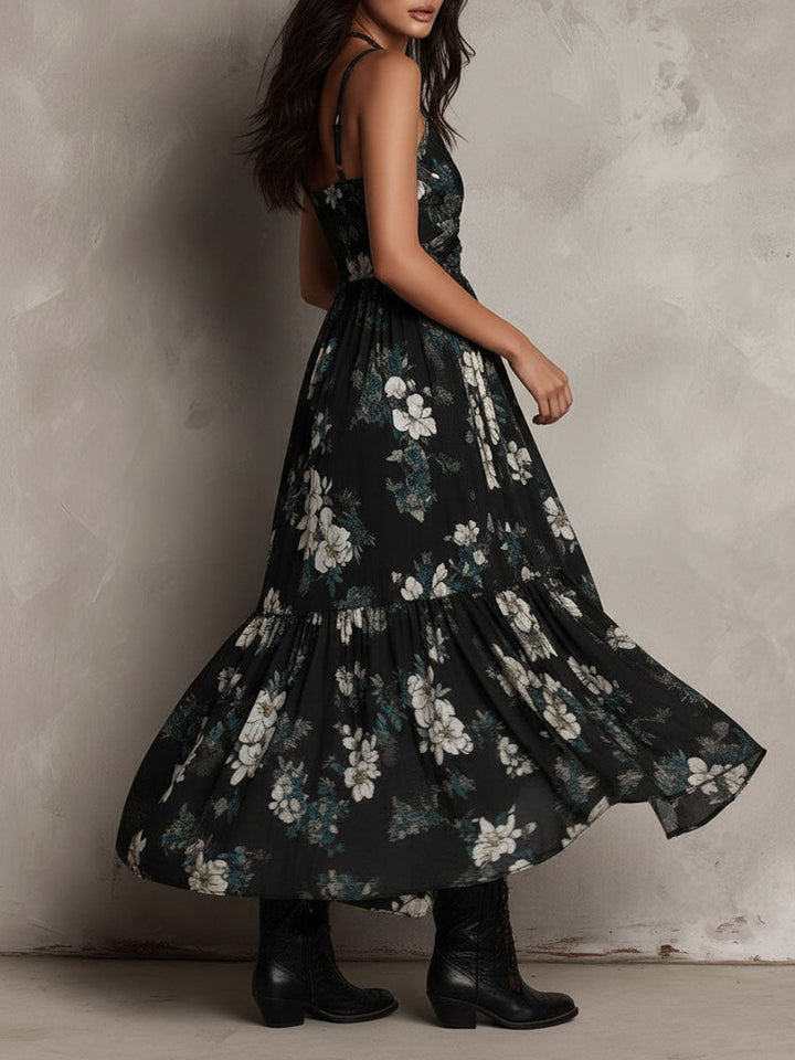 Esmé | Bohemian Strapless Floral Maxi Dress
