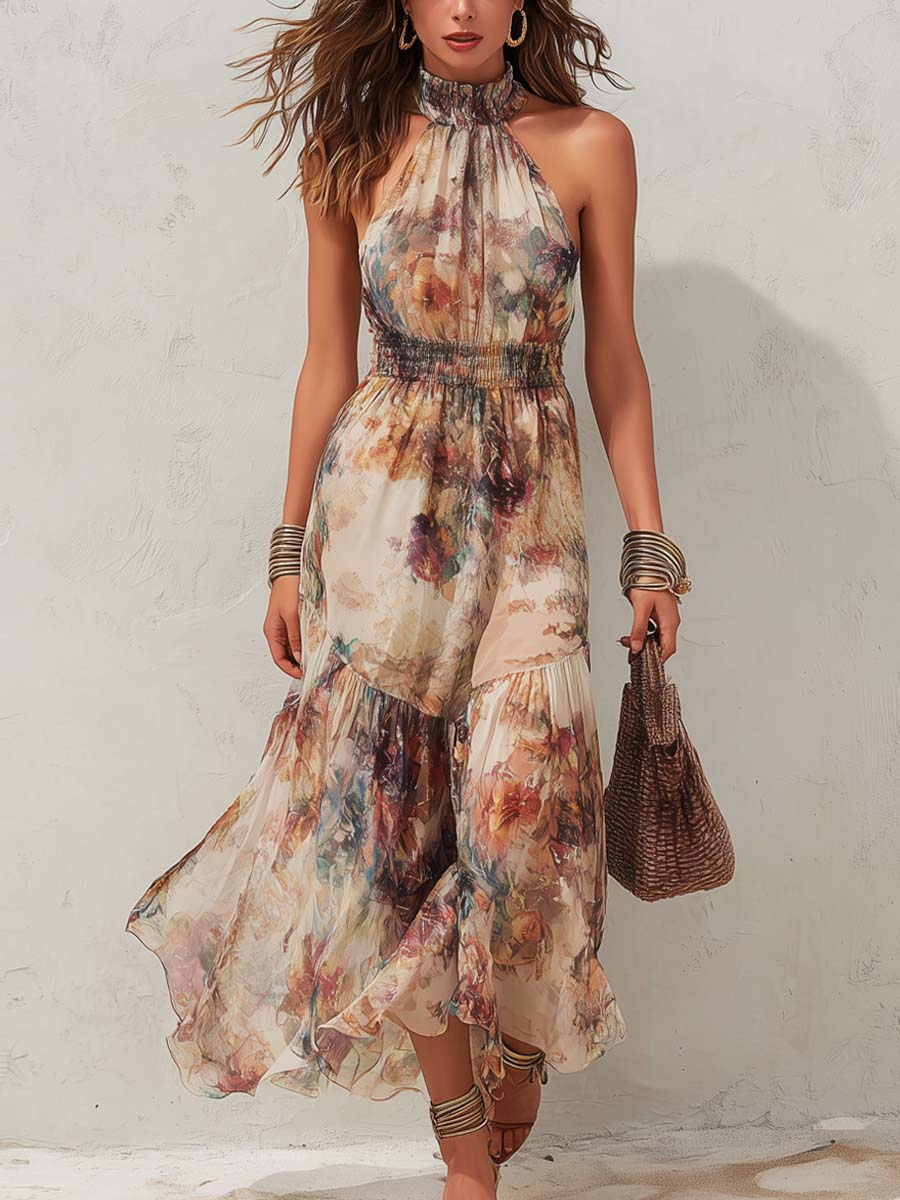 Chloe | Vintage Floral Soft Midi Dress