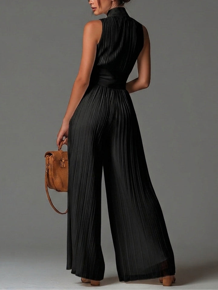 Beatrix | V-Neck Wide-Leg Chiffon Jumpsuit