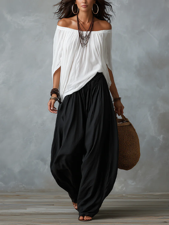 Bianca | Off-Shoulder Top &amp; Lantern Pants Set