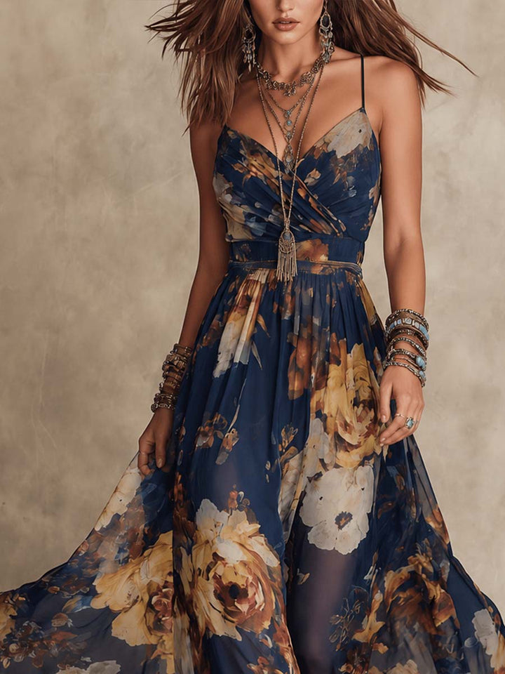 Ilaria | Painterly Floral Maxi Dress