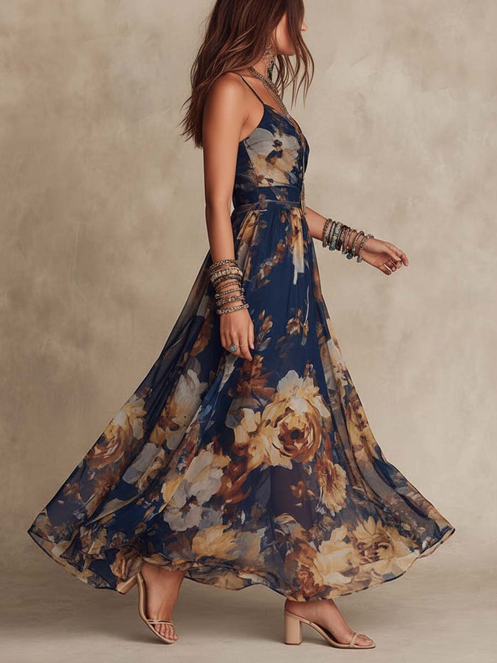 Ilaria | Painterly Floral Maxi Dress