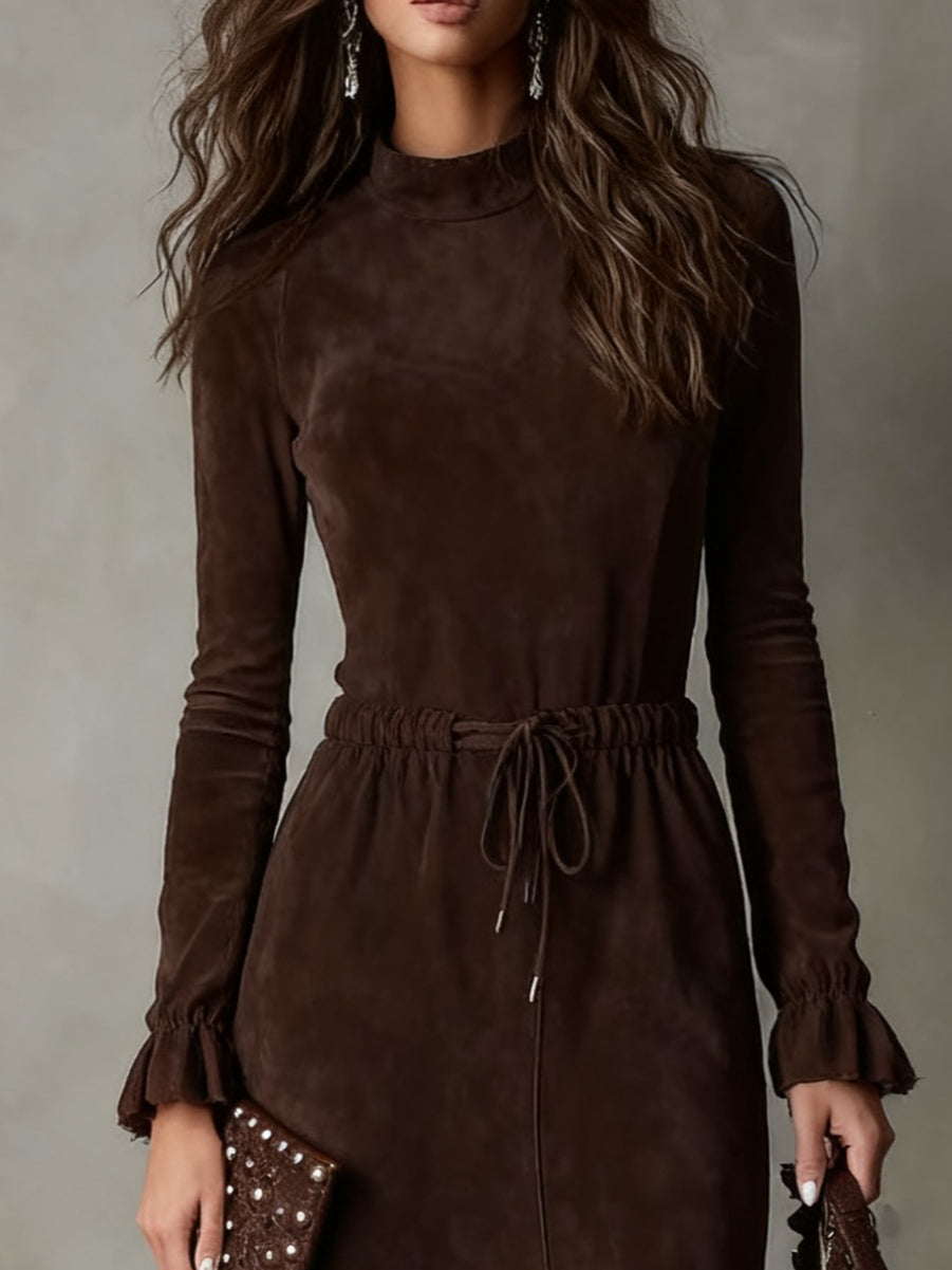 Anna | Elegant Suede Midi Dress