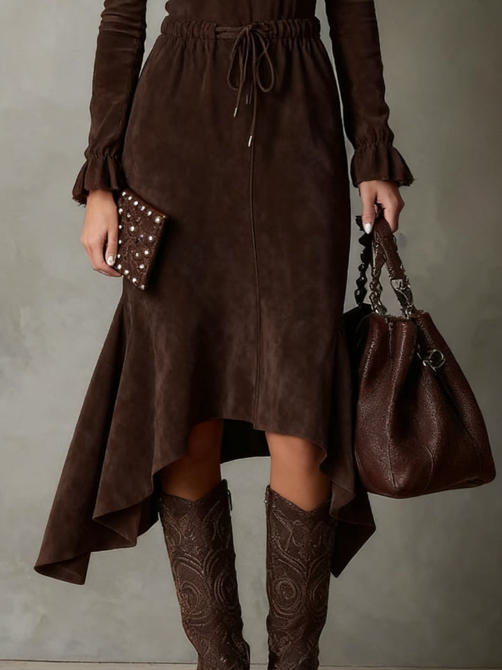Anna | Elegant Suede Midi Dress
