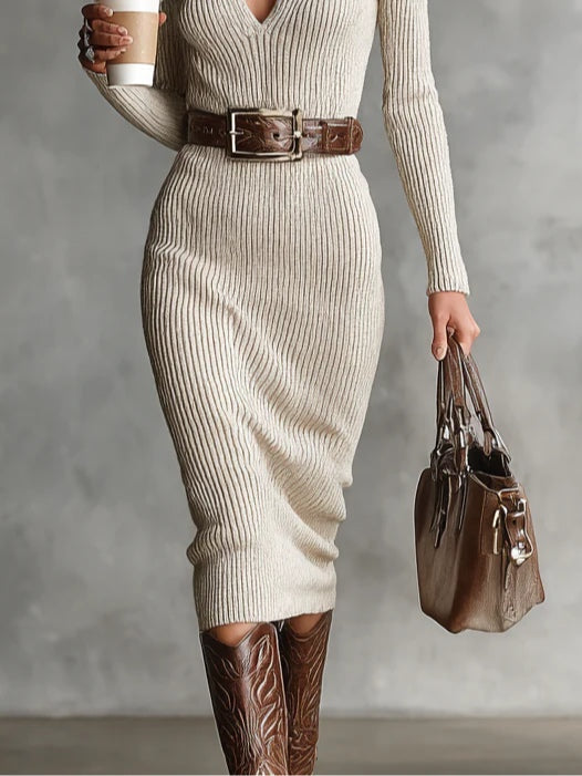 Clara | High-Neck Knit Dress